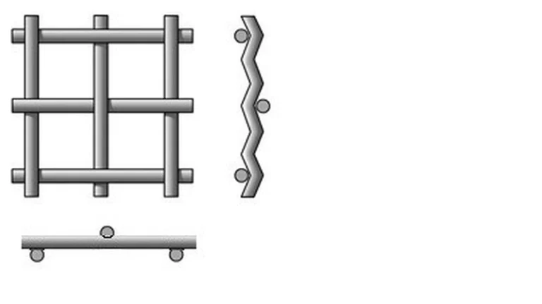 #31 Тканая частично рифленая канилированная сетка. Схема.